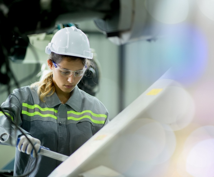 A worker in an automotive factory.